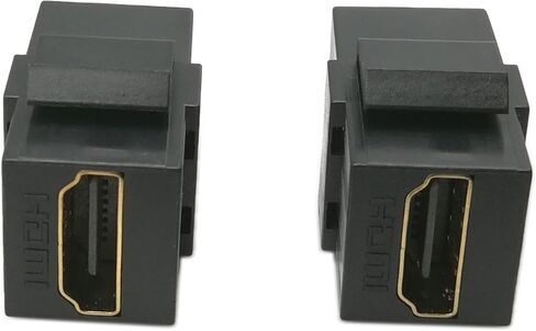 حشوات مقبس HDMI Keystone Jack ، CGTime (2 حزمة) HDMI Keystone أنثى إلى أنثى رابط إضافي للوحة الحائط - أسود in Kuwait