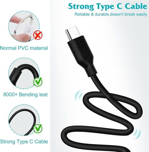 UL Listed Quick Charger Wall Charger, 15W QC Fast Charging USB Charger Power Adapter Wall Plug with 4ft Cord for ZTE Axon M Comes with 4 Foot USB Type-C Cable in Saudi Arabia