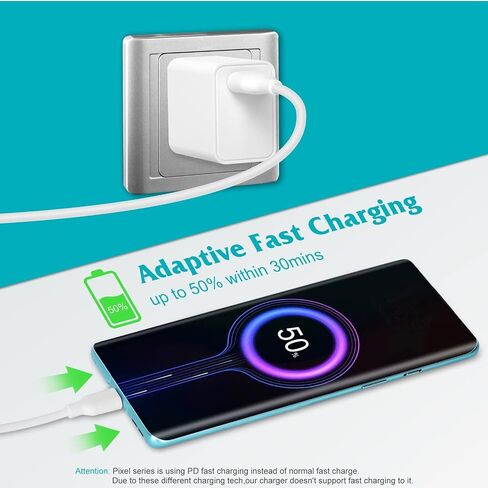 UL Listed Quick Charger Wall Charger, 15W QC Fast Charging USB Charger Power Adapter Wall Plug with 4ft Cord for ZTE Axon M Comes with 4 Foot USB Type-C Cable in Saudi Arabia