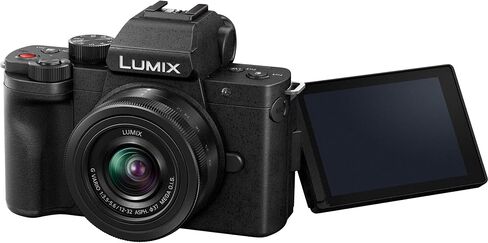 طقم تسجيل فيديو 4K بدون مرآة من باناسونيك DC-G100VK LUMIX G100 مع عدسة 12-32 مم + حزمة مقبض حامل ثلاثي DMW-SHGR1 مع علبة معدات ديكو + ميكروفون + بطاقة 64 جيجابايت + مجموعة برامج صور فيديو وملحقاتها in Saudi Arabia