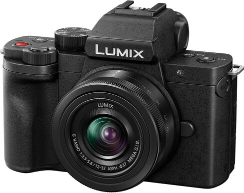 طقم تسجيل فيديو 4K بدون مرآة من باناسونيك DC-G100VK LUMIX G100 مع عدسة 12-32 مم + حزمة مقبض حامل ثلاثي DMW-SHGR1 مع علبة معدات ديكو + ميكروفون + بطاقة 64 جيجابايت + مجموعة برامج صور فيديو وملحقاتها in Saudi Arabia