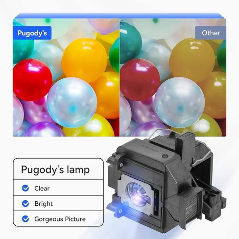 Pugody ELPLP69/V13H010L69 Replacement Projector Lamp Bulb for Epson PowerLite Home Cinema 5020ub 5025ub 5020ube 5030ube 5010E Pro Cinema 6030ub 6020UB 6010 4030 EH-TW7200 tw8000 tw8100 tw8200 tw9000 in Saudi Arabia