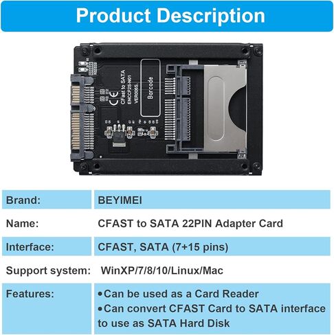CFAST to SATA Adapter Card,CFAST to USB3.0 (USB-A) Card Reader,Support Any Memory CFAST Card, CFAST to USB Card Reader for PC Laptop in Kuwait