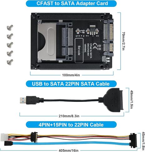CFAST to SATA Adapter Card,CFAST to USB3.0 (USB-A) Card Reader,Support Any Memory CFAST Card, CFAST to USB Card Reader for PC Laptop in Kuwait