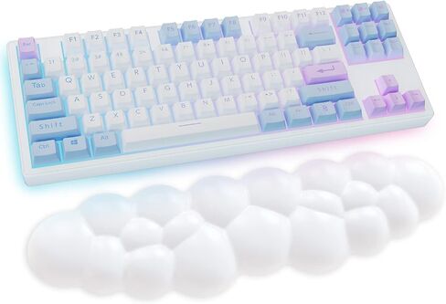 Sushret Angel Wing Cloud Keyboard Wrist Rest, Soft Leather Memory Foam Keyboard Wrist Support for Pain Relief, Ergonomic Anti-Slip Cute Computer Palm Rest for PC Gaming/Laptop/Hand Pad (1-Wing White) in Saudi Arabia