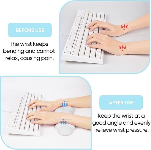 Sushret Angel Wing Cloud Keyboard Wrist Rest, Soft Leather Memory Foam Keyboard Wrist Support for Pain Relief, Ergonomic Anti-Slip Cute Computer Palm Rest for PC Gaming/Laptop/Hand Pad (1-Wing White) in Saudi Arabia
