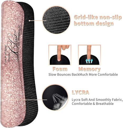 Ergonomic Keyboard Wrist rest Pad + Wrist Rest Pad + Square Mouse Pad + Coaster, Soft Lycra and Non-slip Rubber Base, Gel Memory Foam Wrist Pad Set for Pain Relief, Color Cute Little Dinosaur in Saudi Arabia