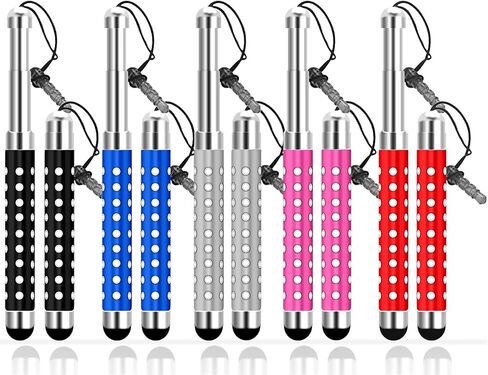 ايسول اقلام لمس سعوية متعددة الالوان مع غطاء قابس مضاد للغبار لجميع شاشات اللمس ايفون وايباد 10.2 انش 2020 (الجيل الثامن)، ميني برو جالكسي نوت تاب نيكسس ون بلس تابلت - 10 قطع in Kuwait