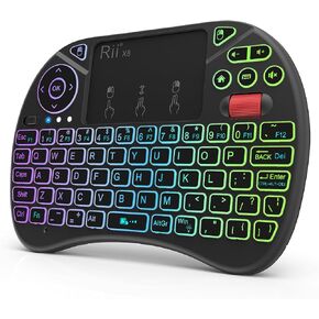Rii X8 Mini Keyboard,2.4G Wireless,with Touchpad Mouse for Android TV Box | RGB Backlit,Rechargeable Battery,Easy meadia control,Built-in Touchpad for PC/HTPC/IPTV/Nvidia Shield in Saudi Arabia