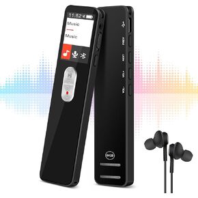 مسجل صوت رقمي، مسجل نشط 64 جيجا مع تشغيل 3072 كيلو بايت في الثانية، تقليل الضوضاء وحماية كلمة المرور للمحاضرات والاجتماعات والفصول الدراسية (فضي) in Kuwait