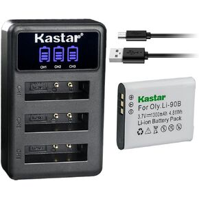 شاحن بطارية ثلاثي USB من Kastar متوافق مع كاميرات Ricoh DB-110، GR III، WG-6، G900 الرقمية in Kuwait