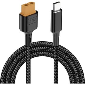 Poyiccot USB-C to XT60 Adapter Cable, Type-C to XT60 Female Connector Charging Cable, XT60 Female to USB C Adapter PD 100W 20V/5A Charging Cable Support for Tool-kitrc M7 M6 M6D M8S Charger,1.5ft in Kuwait
