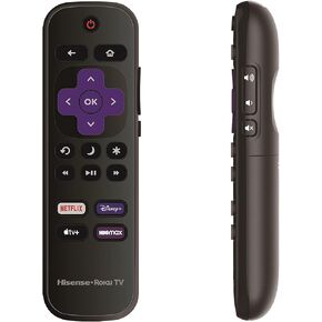 جهاز تحكم عن بعد بديل OEM متوافق مع جميع تلفزيونات Hisense Roku TV Smart 4K Ultra HDTV [يعمل فقط مع تلفزيون Hisense Roku، وليس لـ Roku Stick وRoku Box] (Netflix/Disney Plus/Apple TV+ / HBO Max)