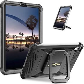 Fintie Case for iPad Mini 6 2021 - [Tuatara Magic Ring] 360 Degree Rotating Grip Shockproof Rugged Cover w/Built-in Screen Protector for iPad Mini 6th Generation 8.3 Inch, Black