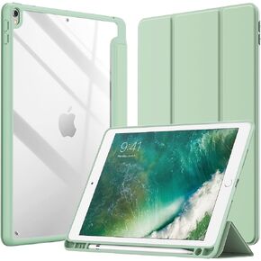 حافظة JETech لجهاز iPad Pro 10.5 بوصة وiPad Air 3 (10.5 بوصة 2019، الجيل الثالث) مع حامل قلم رصاص، غطاء خلفي شفاف شفاف وغطاء نحيف مضاد للصدمات (أسود) in Kuwait