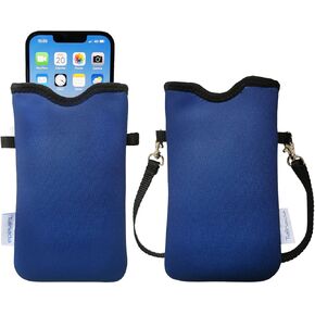 Tainada Neoprene Neck Phone Holder Pouch Case w/Crossbody Strap (Black) | For Men/Women; lightweight neoprene pouch; Compatible with iPhone 17/16 Pro Max, 16e, 16/15 Plus; Samsung S26/S25, A57/A56 in Saudi Arabia