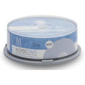 25 حزمة Millenniata M-Disc DVD 4.7GB 4X HD White Inkjet قابلة للطباعة لمدة 1000 عام أرشفة البيانات الدائمة / النسخ الاحتياطي قرص وسائط فارغ قابل للتسجيل in Saudi Arabia