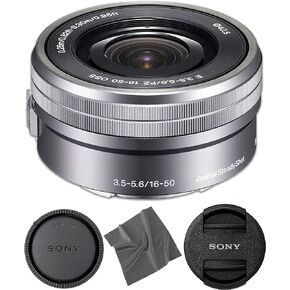 سوني اي بي زد 16-50 ملم او اس اس: (SELP1650) سوني E PZ 16-50 ملم f/3.5-5.6 OSS (فضي) + مجموعة حزمة ايه او ام Pro للمبتدئين - نسخة عالمية (ضمان ايه او ام لمدة عام) in Kuwait