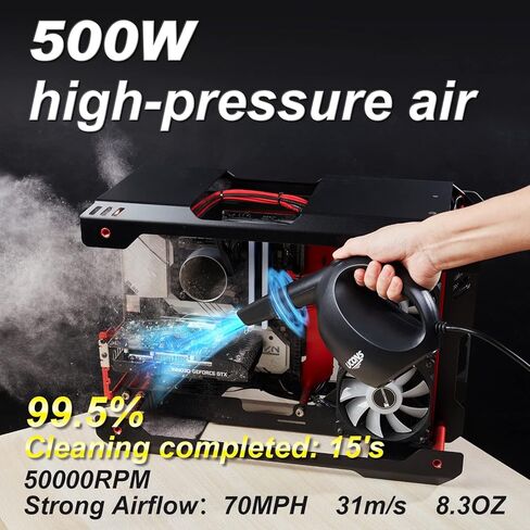 Compressed Air Duster - 31m/s, 70 MPH Blowing Force, Pressurized Canned Air Device - Compact Computer Duster, Keyboard Cleaner - Electric Air Duster in Kuwait