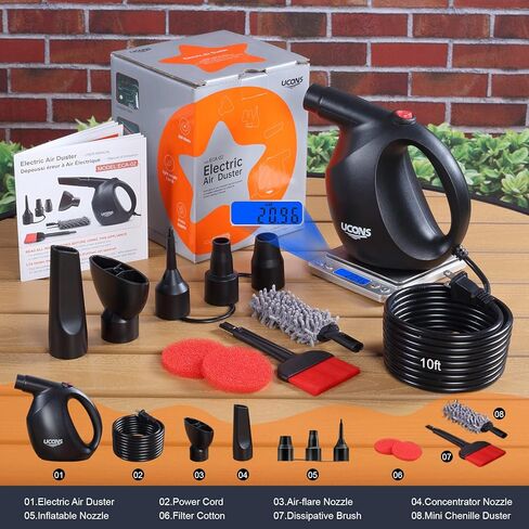 Compressed Air Duster - 31m/s, 70 MPH Blowing Force, Pressurized Canned Air Device - Compact Computer Duster, Keyboard Cleaner - Electric Air Duster in Kuwait
