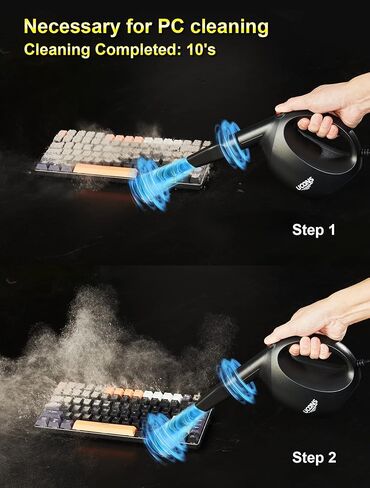 Compressed Air Duster - 31m/s, 70 MPH Blowing Force, Pressurized Canned Air Device - Compact Computer Duster, Keyboard Cleaner - Electric Air Duster in Kuwait