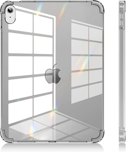 DTTO Clear Case for iPad 10th Generation 2022 - [Yellowing Resistant] Slim Lightweight Transparent Soft Cover and PU Leather Pencil Sleeve Pouch for iPad 10.9 Inch, Clear/Navy Blue in Saudi Arabia