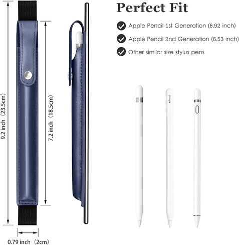 DTTO Clear Case for iPad 10th Generation 2022 - [Yellowing Resistant] Slim Lightweight Transparent Soft Cover and PU Leather Pencil Sleeve Pouch for iPad 10.9 Inch, Clear/Navy Blue in Saudi Arabia