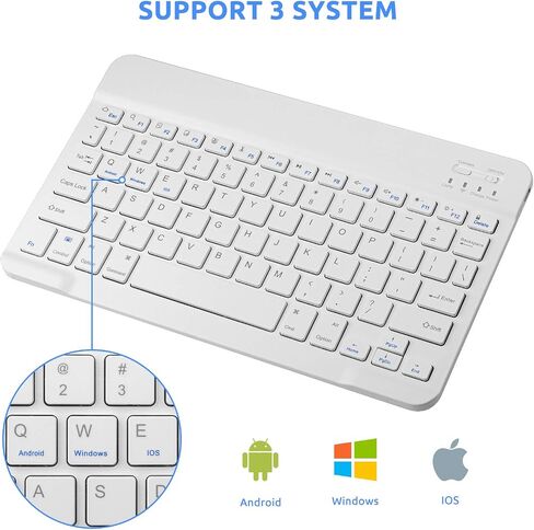 Samsung Galaxy Tab S7/S8 Wireless Keyboard,Universal Slim Portable Bluetooth Keyboard Compatible with Samsung Galaxy Tab S7/S8 Keyboard with Built in Rechargeable Battery,Black in Kuwait