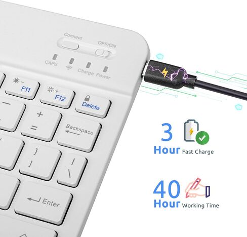 Samsung Galaxy Tab S7/S8 Wireless Keyboard,Universal Slim Portable Bluetooth Keyboard Compatible with Samsung Galaxy Tab S7/S8 Keyboard with Built in Rechargeable Battery,Black in Kuwait
