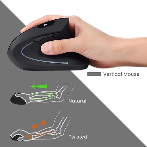 بيريكس مجموعة كيبورد سلكية مريحة مقسمة بمنفذ USB وماوس عمودي مع مسند راحة يد قابل للتعديل ومفاتيح غشاء تكتيكية قصيرة، تصميم انجليزي امريكي من بيريدو-505 in Kuwait