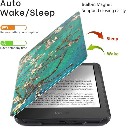حافظة CoBak لجميع إصدارات Kindle 11th Generation 2022 الجديدة فقط - غطاء ذكي من جلد البولي يوريثان فائق النحافة مع خاصية النوم والاستيقاظ التلقائي، حافظة حماية ممتازة لجهاز Kindle 2022 in Kuwait
