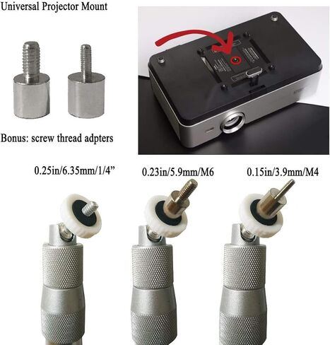 2-Be-Best Universal Projector Mount 2 Pack ارتفاع 14-24 في 360 درجة زاوية قابلة للدوران جهاز عرض سقف جبل فضي جهاز عرض جداري لأجهزة العرض CCTV DVR Camera in Kuwait