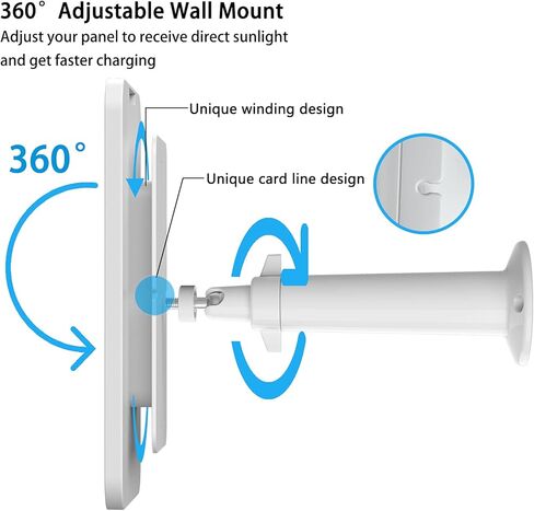 شحن لوحة شمسية 4 وات متوافق مع كاميرا Blink New Outdoor/Outdoor (الجيل الثالث)/XT XT2، مع كابل شحن مقاوم للماء بطول 13.1 قدم، مقاوم للطقس IP65، يتضمن حامل حائط آمن (أبيض) (3) in Kuwait
