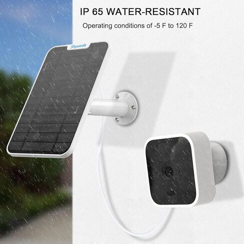 شحن لوحة شمسية 4 وات متوافق مع كاميرا Blink New Outdoor/Outdoor (الجيل الثالث)/XT XT2، مع كابل شحن مقاوم للماء بطول 13.1 قدم، مقاوم للطقس IP65، يتضمن حامل حائط آمن (أبيض) (3) in Kuwait