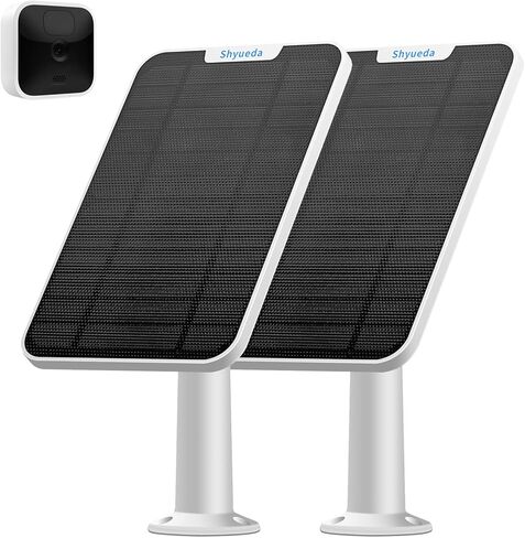 شحن لوحة شمسية 4 وات متوافق مع كاميرا Blink New Outdoor/Outdoor (الجيل الثالث)/XT XT2، مع كابل شحن مقاوم للماء بطول 13.1 قدم، مقاوم للطقس IP65، يتضمن حامل حائط آمن (أبيض) (3) in Kuwait