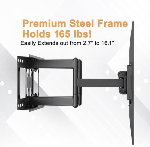 حامل ممتاز - دعامة تثبيت على الحائط للتلفزيون بذراعين مفصليين للخدمة الشاقة لـ LG - سلسلة UQ75 فئة 65 بوصة LED 4K UHD Smart webOS TV - 65UQ7570PUJ إمالة ودوران مع وهج أقل - اشترِ بذكاء! in Kuwait