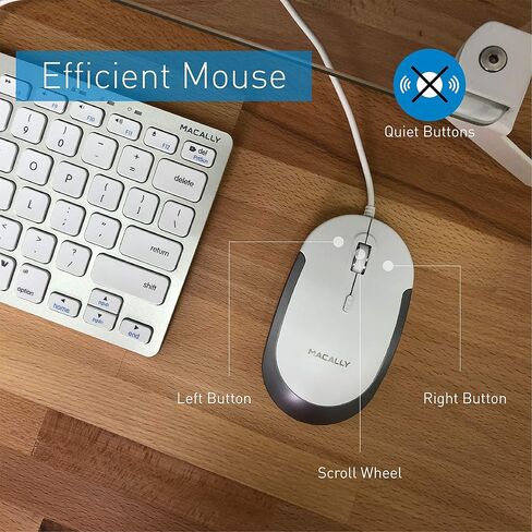 Macally USB Wired Keyboard and Mouse Combo for Mac and PC - Save Space with a Compact Small Apple Keyboard and Mouse for MacBook Pro/Air, iMac Mini/Pro in Kuwait