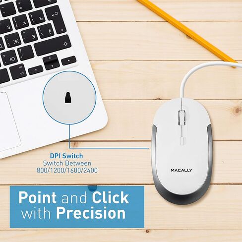 Macally USB Wired Keyboard and Mouse Combo for Mac and PC - Save Space with a Compact Small Apple Keyboard and Mouse for MacBook Pro/Air, iMac Mini/Pro in Kuwait