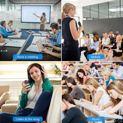 مسجل صوت رقمي، مسجل نشط 64 جيجا مع تشغيل 3072 كيلو بايت في الثانية، تقليل الضوضاء وحماية كلمة المرور للمحاضرات والاجتماعات والفصول الدراسية (فضي) in Kuwait