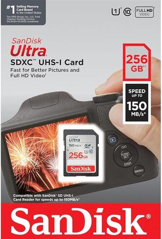 SanDisk 256GB Ultra UHS-I SDXC Memory Card, 150MB/s Read in Saudi Arabia