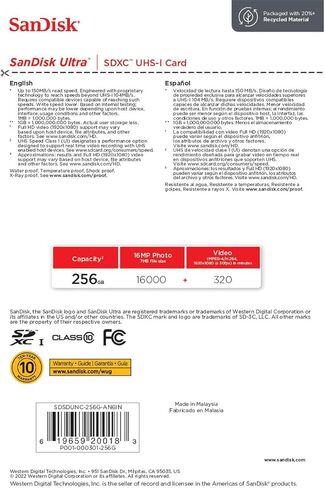 SanDisk 256GB Ultra UHS-I SDXC Memory Card, 150MB/s Read in Saudi Arabia