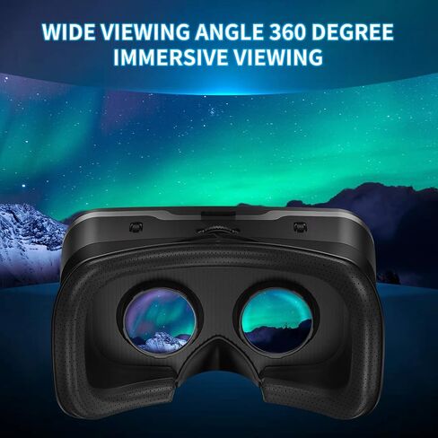 DLseego VR Headset Design for iPhone & Android Phone, Remote Controller 3D Glasses Goggles HD Virtual Reality Headset Comfortable Adjustable Distance for Phones 4.7-6.53inch -Black in Saudi Arabia