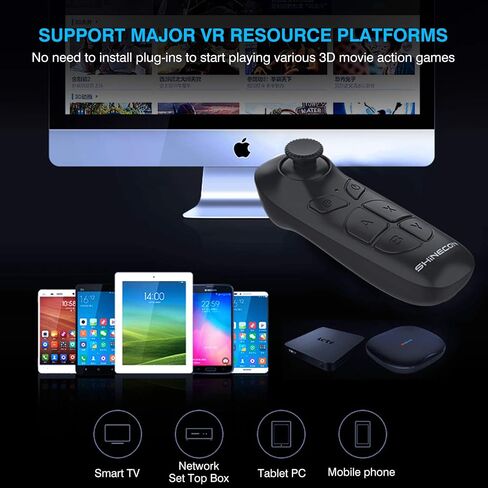 DLseego VR Headset Design for iPhone & Android Phone, Remote Controller 3D Glasses Goggles HD Virtual Reality Headset Comfortable Adjustable Distance for Phones 4.7-6.53inch -Black in Saudi Arabia