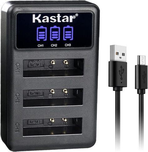 Kastar 4 Pack Battery and LCD Triple USB Charger Compatible with Ricoh DB-110 Battery, Ricoh GR III Digital Camera, Ricoh WG-6 Digital Camera, Ricoh G900 Digital Camera in Saudi Arabia