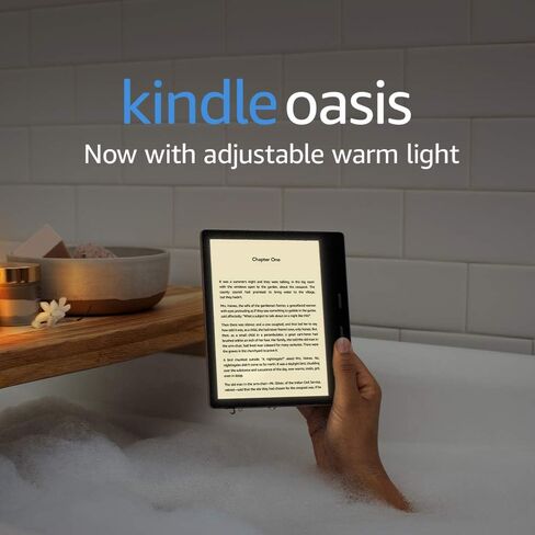Kindle Oasis - بشاشة مقاس 7 بوصات وأزرار تقليب الصفحة - Wi-Fi + اتصال خلوي مجاني، 32 جيجابايت، جرافيت in Saudi Arabia