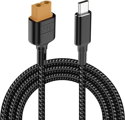 Poyiccot USB-C to XT60 Adapter Cable, Type-C to XT60 Female Connector Charging Cable, XT60 Female to USB C Adapter PD 100W 20V/5A Charging Cable Support for Tool-kitrc M7 M6 M6D M8S Charger,1.5ft in Kuwait