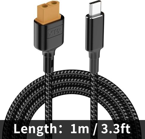 Poyiccot USB-C to XT60 Adapter Cable, Type-C to XT60 Female Connector Charging Cable, XT60 Female to USB C Adapter PD 100W 20V/5A Charging Cable Support for Tool-kitrc M7 M6 M6D M8S Charger,1.5ft in Kuwait