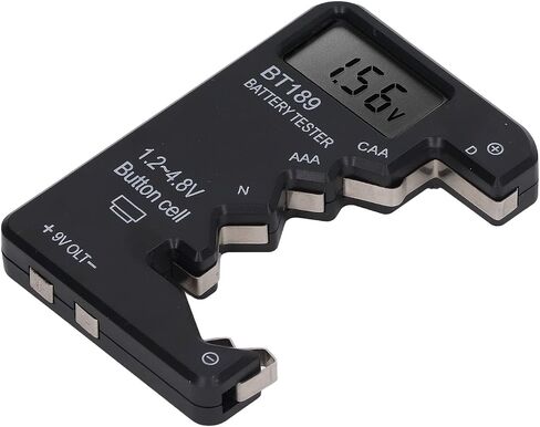 Battery Tester Checker, Universal Battery Tester Battery Checker Battery Capacity Tester Digital Display Battery Meter Small Batteries Button Cell Analyzer for AA AAA 6F22 9V 1.5V (Black) in Saudi Arabia