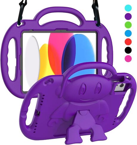 SUPLIK Kids Case for New iPad 11th Gen (A16) 11-inch 2025 & 10th Generation 10.9" 2022 & Air 11" 2025/2024 & Air 5th/4th Gen & Pro 11, Durable Shockproof Cover with Shoulder Strap Handle Stand, Blue in Kuwait