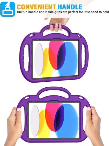 SUPLIK Kids Case for New iPad 11th Gen (A16) 11-inch 2025 & 10th Generation 10.9" 2022 & Air 11" 2025/2024 & Air 5th/4th Gen & Pro 11, Durable Shockproof Cover with Shoulder Strap Handle Stand, Blue in Kuwait